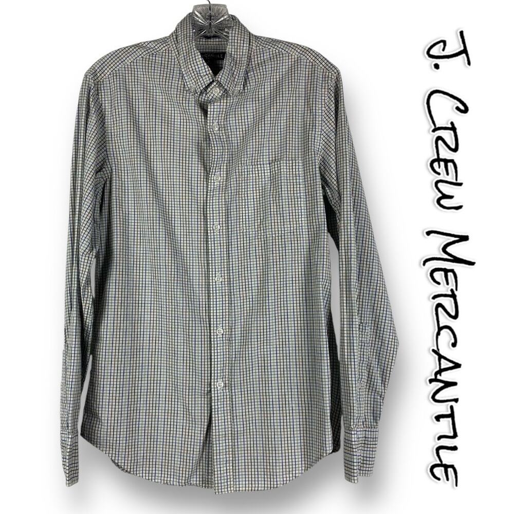 J Crew Mercantile Flex Slim Button Down Plaid Multicolor Shirt Mens Size Small - Picture 1 of 11
